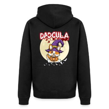 Dadcula Dracula Vampire Papa Drôle Fête d’Halloween - Veste à capuche bio Premium Unisexe - noir - Dos - Nico (187cm)