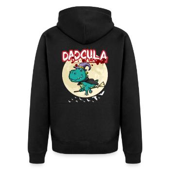 Dadcula Dracula Vampire Papa Drôle Fête d’Halloween - Veste à capuche bio Premium Unisexe - noir - Dos - Nico (187cm)