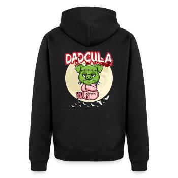 Dadcula Dracula Vampire Papa Drôle Fête d’Halloween - Veste à capuche bio Premium Unisexe - noir - Dos - Nico (187cm)