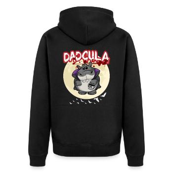 Dadcula Dracula Vampire Papa Drôle Fête d’Halloween - Veste à capuche bio Premium Unisexe - noir - Dos - Nico (187cm)