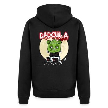 Dadcula Dracula Vampire Dad Funny Halloween Party - Unisex Premium Organic Zip Hoodie - black - Back - Nico (187cm)