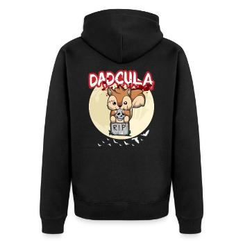 Dadcula Dracula Vampire Papa Drôle Fête d’Halloween - Veste à capuche bio Premium Unisexe - noir - Dos - Nico (187cm)