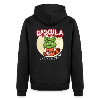 Dadcula Dracula Vampire Papa Drôle Fête d’Halloween - Veste à capuche bio Premium Unisexe - noir - Dos - Nico (187cm)