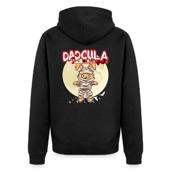 Dadcula Dracula Vampire Papa Drôle Fête d’Halloween - Veste à capuche bio Premium Unisexe - noir - Dos - Nico (187cm)