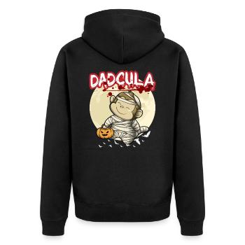 Dadcula Dracula Vampire Dad Funny Halloween Party - Unisex Premium Organic Zip Hoodie - black - Back - Nico (187cm)