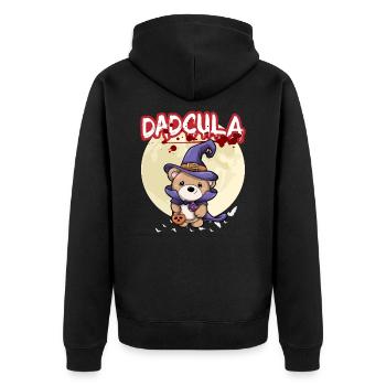 Dadcula Dracula Vampire Papa Drôle Fête d’Halloween - Veste à capuche bio Premium Unisexe - noir - Dos - Nico (187cm)