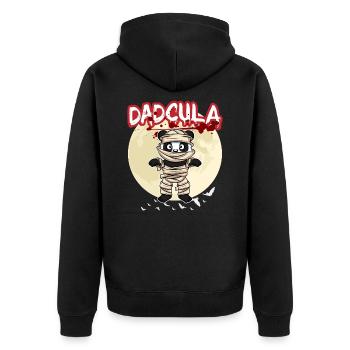 Dadcula Dracula Vampire Papa Drôle Fête d’Halloween - Veste à capuche bio Premium Unisexe - noir - Dos - Nico (187cm)