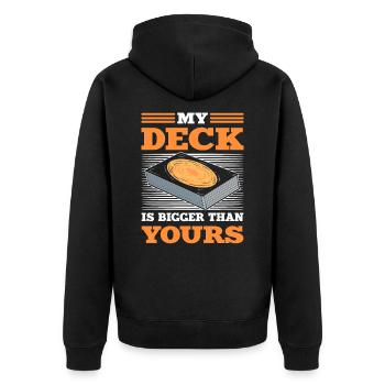 My Deck Is Better Then Yours Trading Card Game - Unisex Premium Bio Zip Hoodie - Schwarz - Hinten - Nico (187cm)