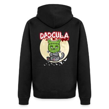 Dadcula Dracula Vampire Dad Funny Halloween Party - Unisex Premium Organic Zip Hoodie - black - Back - Nico (187cm)