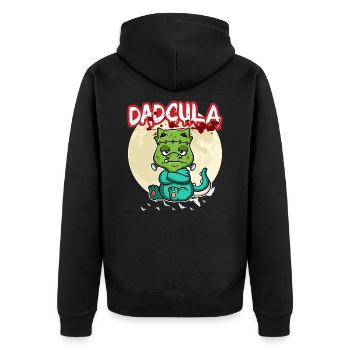 Dadcula Dracula Vampire Papa Drôle Fête d’Halloween - Veste à capuche bio Premium Unisexe - noir - Dos - Nico (187cm)