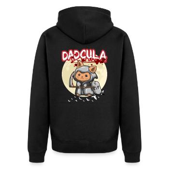 Dadcula Dracula Vampire Dad Funny Halloween Party - Unisex Premium Organic Zip Hoodie - black - Back - Nico (187cm)