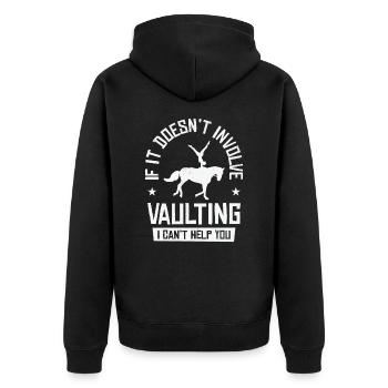 Pferdesport Voltigieren Reiten Akrobatik - Unisex Premium Bio Zip Hoodie - Schwarz - Hinten - Nico (187cm)