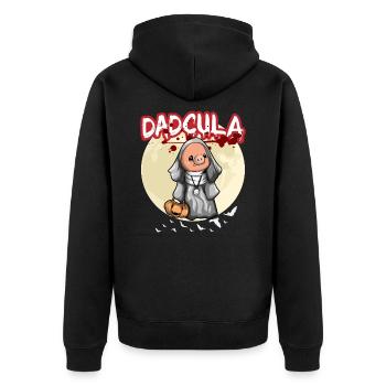 Dadcula Dracula Vampire Dad Funny Halloween Party - Unisex Premium Organic Zip Hoodie - black - Back - Nico (187cm)