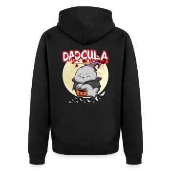 Dadcula Dracula Vampire Papa Drôle Fête d’Halloween - Veste à capuche bio Premium Unisexe - noir - Dos - Nico (187cm)