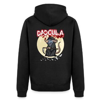 Dadcula Dracula Vampire Papa Drôle Fête d’Halloween - Veste à capuche bio Premium Unisexe - noir - Dos - Nico (187cm)