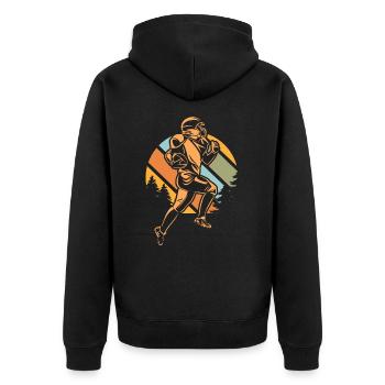 Sport de football américain vintage rétro - Veste à capuche bio Premium Unisexe - noir - Dos - Nico (187cm)