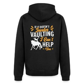 Pferdesport Voltigieren Reiten Akrobatik - Unisex Premium Bio Zip Hoodie - Schwarz - Hinten - Nico (187cm)