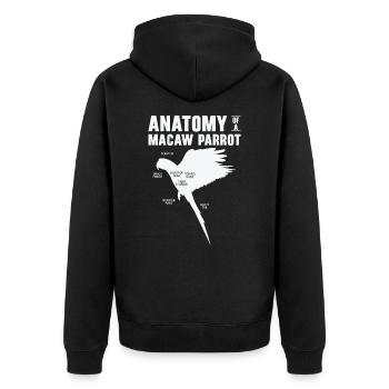 Ara Anatomie Vogelbeobachtung Papagei - Unisex Premium Bio Zip Hoodie - Schwarz - Hinten - Nico (187cm)
