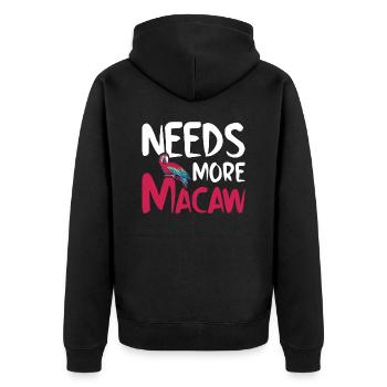 Ara Papagei Liebhaber Natur Zoo Tier Haustier - Unisex Premium Bio Zip Hoodie - Schwarz - Hinten - Nico (187cm)