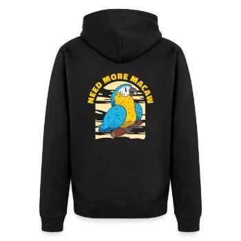 Ara Papagei Liebhaber Natur Zoo Tier Haustier - Unisex Premium Bio Zip Hoodie - Schwarz - Hinten - Nico (187cm)