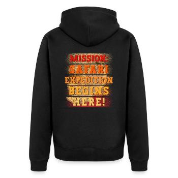 Safari Wildlife Mission Expedition Adventure - Unisex Premium Organic Zip Hoodie - black - Back - Nico (187cm)