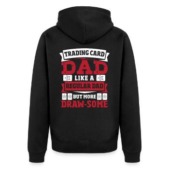 Trading Card Dad Like A Regular Dad But More - Unisex Premium Bio Zip Hoodie - Schwarz - Hinten - Nico (187cm)