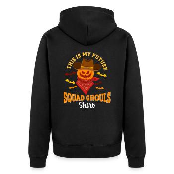 Cowboy Halloween Future Squad Ghouls Skeleton - Unisex Premium Organic Zip Hoodie - black - Back - Nico (187cm)