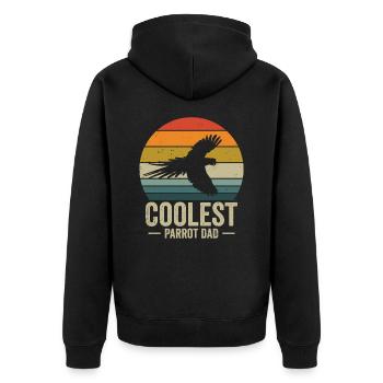 Ara Cool Papagei Papa Haustier Zoo Tier - Unisex Premium Bio Zip Hoodie - Schwarz - Hinten - Nico (187cm)