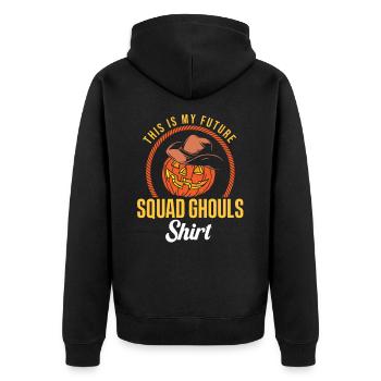 Cowboy Halloween Future Squad Ghouls Skeleton - Unisex Premium Organic Zip Hoodie - black - Back - Nico (187cm)