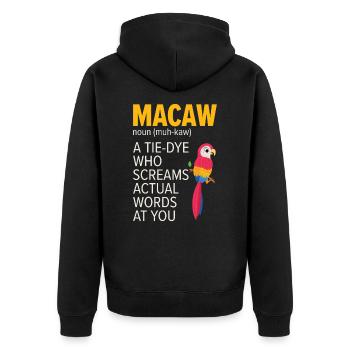 Ara Papagei Vogel Zoo Tier Vogelbeobachter - Unisex Premium Bio Zip Hoodie - Schwarz - Hinten - Nico (187cm)