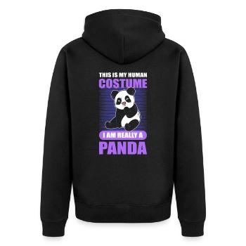 This Is My Human Costume I Am Really A Panda - Unisex Premium Bio Zip Hoodie - Schwarz - Hinten - Nico (187cm)