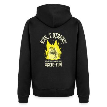 Halloween Cowboy Skelett Spaß Reiten - Unisex Premium Bio Zip Hoodie - Schwarz - Hinten - Nico (187cm)