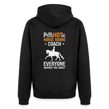 Instructeur d’équitation Drôle psychotique - Veste à capuche bio Premium Unisexe - noir - Dos - Nico (187cm)