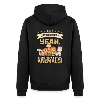 Zoologist Wildlife Nature Studying Zoo Animals - Unisex Premium Organic Zip Hoodie - black - Back - Nico (187cm)