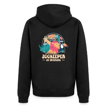 Formation de gardien de zoo Animaux de zoo Faune Soins aux animaux - Veste à capuche bio Premium Unisexe - noir - Dos - Nico (187cm)