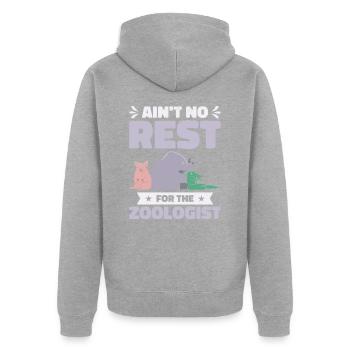 Zoologe Zootierhaltung Wildtiere Natur Zoologie - Unisex Premium Bio Zip Hoodie - Grau meliert - Hinten - Nico (187cm)