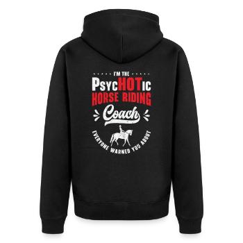 Instructeur d’équitation Drôle psychotique - Veste à capuche bio Premium Unisexe - noir - Dos - Nico (187cm)