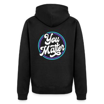 You Matter Retro Sensibilisation à la prévention du suicide - Veste à capuche bio Premium Unisexe - noir - Dos - Nico (187cm)