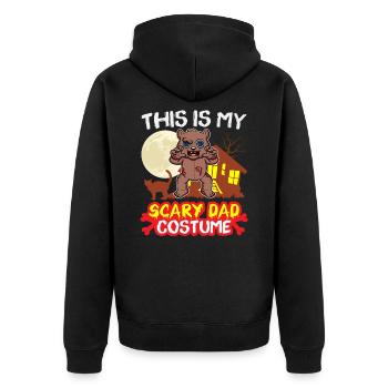 This Is My Scary Dad Costume Funny Halloween - Unisex Premium Organic Zip Hoodie - black - Back - Nico (187cm)