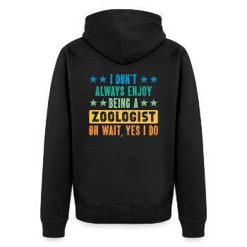 Zoologe im Ruhestand Vintage Ruhestand Zookeeper - Unisex Premium Bio Zip Hoodie - Schwarz - Hinten - Nico (187cm)