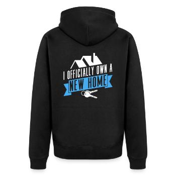 Neuer Hausbesitzer Einweihung Offizielle - Unisex Premium Bio Zip Hoodie - Schwarz - Hinten - Nico (187cm)