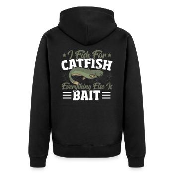 Je pêche le poisson-chat Tout le reste est un appât - Veste à capuche bio Premium Unisexe - noir - Dos - Nico (187cm)