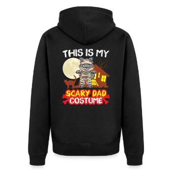 This Is My Scary Dad Costume Funny Halloween - Unisex Premium Organic Zip Hoodie - black - Back - Nico (187cm)