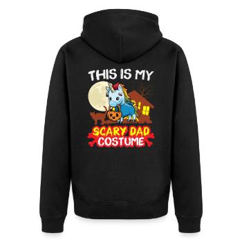 This Is My Scary Dad Costume Funny Halloween - Unisex Premium Organic Zip Hoodie - black - Back - Nico (187cm)