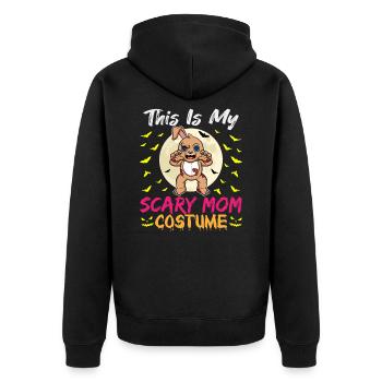 This Is My Scary Mom Costume Funny Halloween - Unisex Premium Organic Zip Hoodie - black - Back - Nico (187cm)