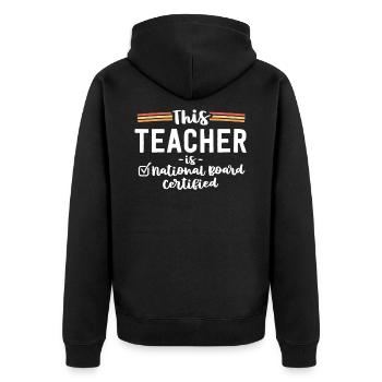 Cet enseignant est certifié par le Conseil national - Veste à capuche bio Premium Unisexe - noir - Dos - Nico (187cm)