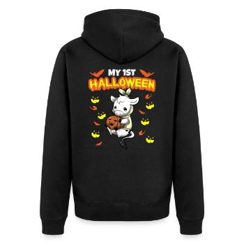 Mon premier anniversaire d’Halloween Scary Hallow’s Eve - Veste à capuche bio Premium Unisexe - noir - Dos - Nico (187cm)