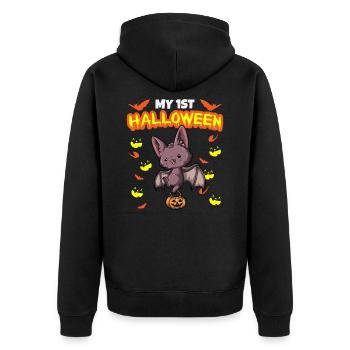 Mon premier anniversaire d’Halloween Scary Hallow’s Eve - Veste à capuche bio Premium Unisexe - noir - Dos - Nico (187cm)