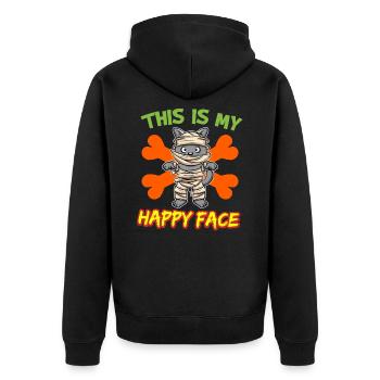 C’est mon visage heureux drôle de monstre d’Halloween - Veste à capuche bio Premium Unisexe - noir - Dos - Nico (187cm)