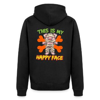 C’est mon visage heureux drôle de monstre d’Halloween - Veste à capuche bio Premium Unisexe - noir - Dos - Nico (187cm)
